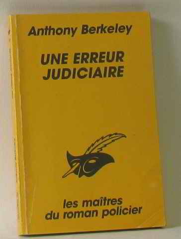 Couverture Une erreur judiciaire Librairie des Champs-Elyses - Le Masque