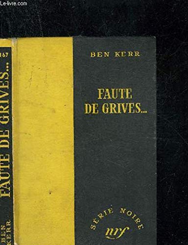 Couverture Faute de grives... Gallimard