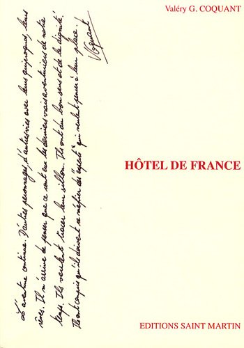 Couverture Htel de France Editions Saint-Martin