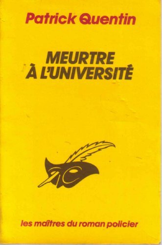 Couverture Un meurtre  l'universit Librairie des Champs-Elyses - Le Masque