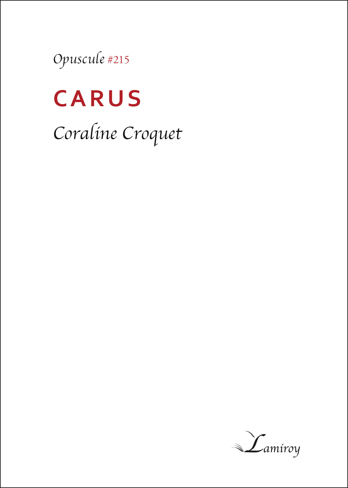 Couverture Carus